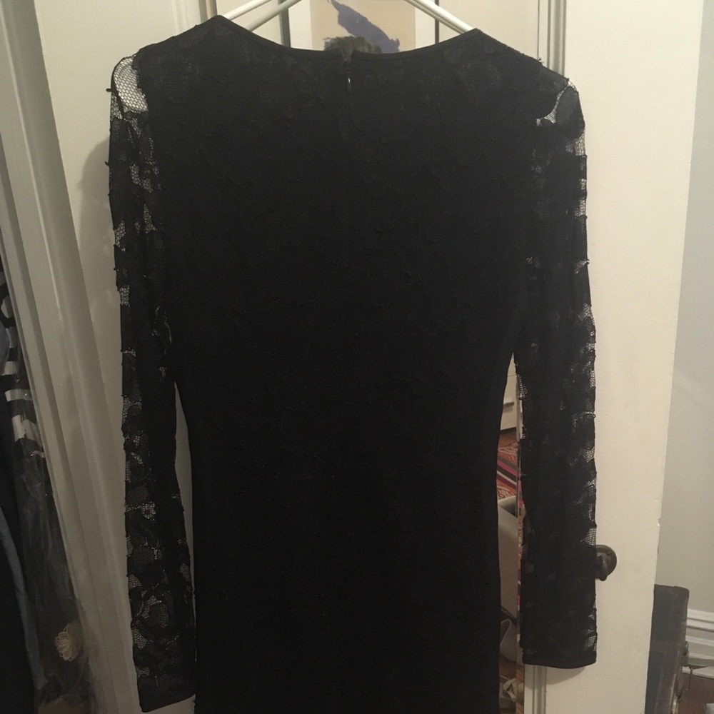 DVF black lace long sleeve dress - Picture 8 of 8